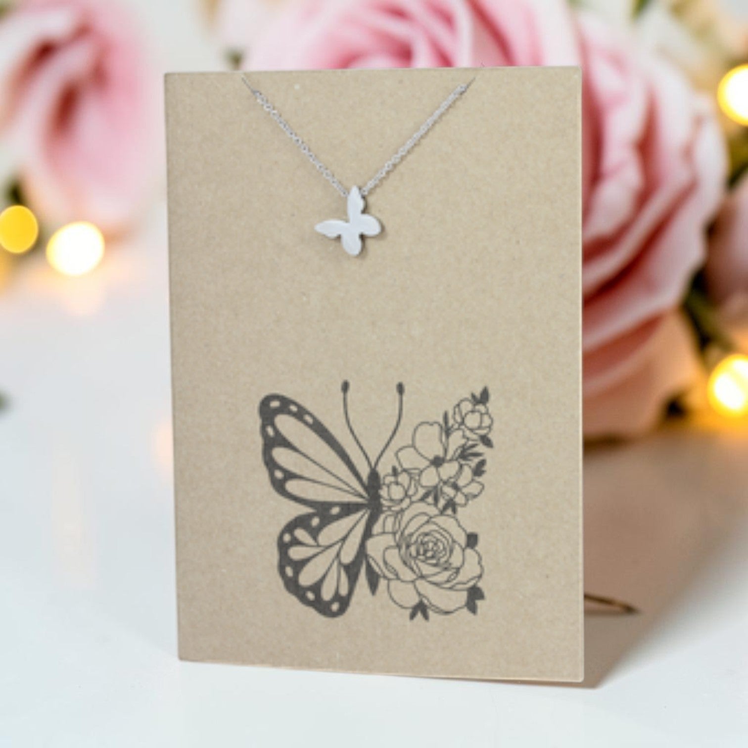 Butterfly Pendant & Chain - Card 258