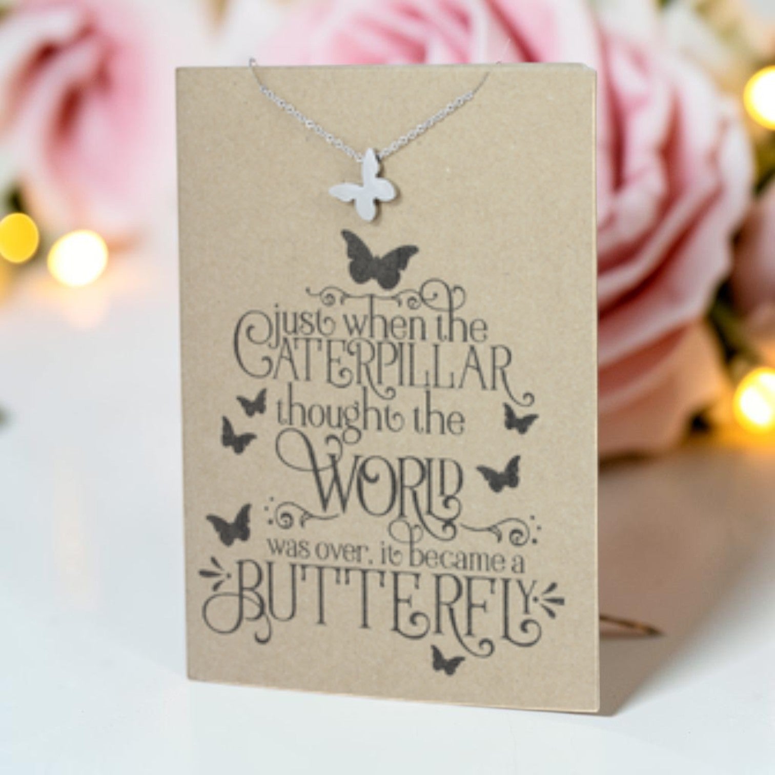Butterfly Pendant & Chain - Card 260