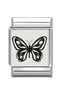 13mm Laser Engraved Charm - Butterfly