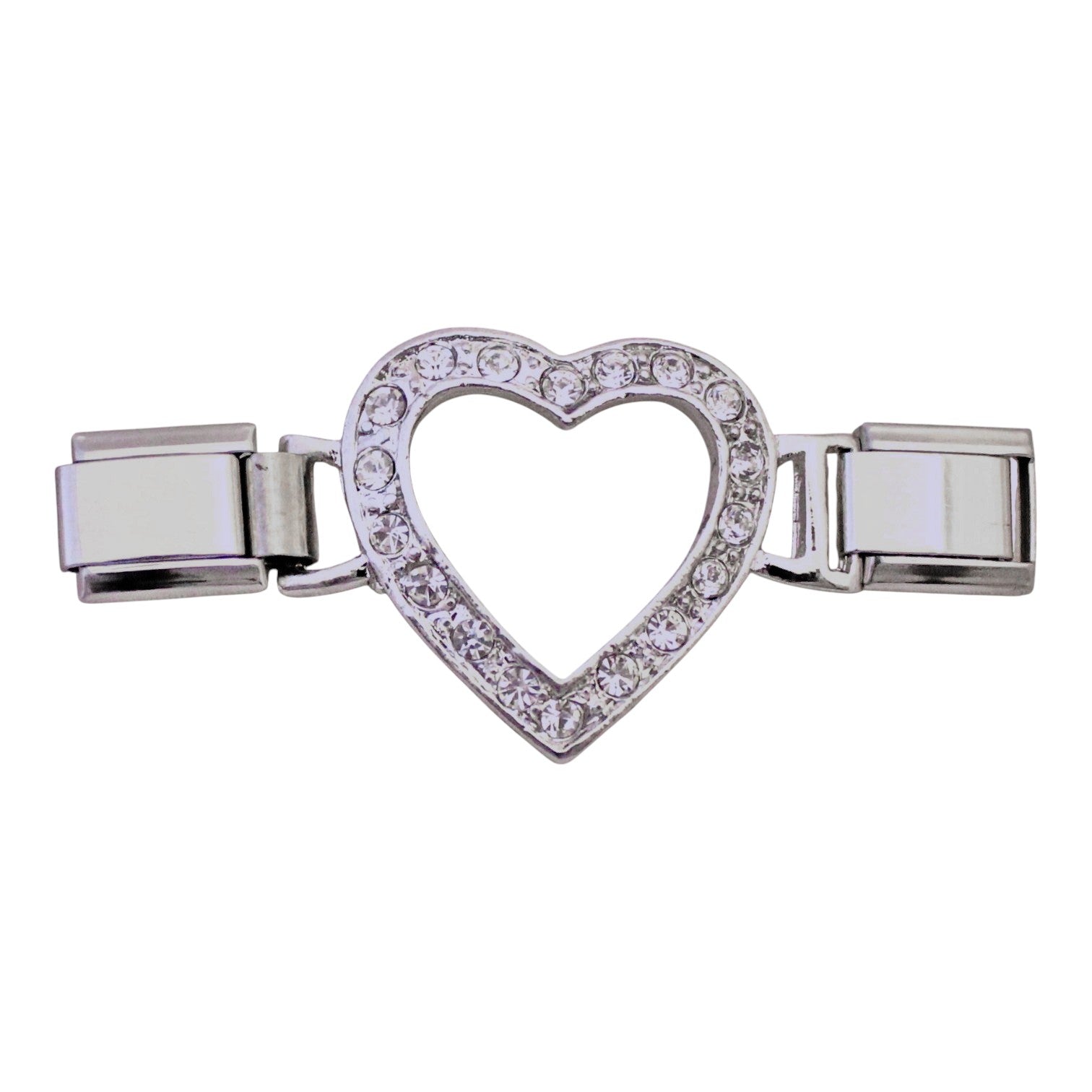 CZ Heart Connector 9mm Charm