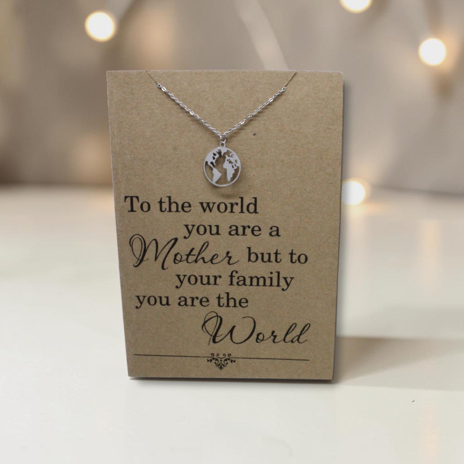 World Pendant & Chain - Card 1