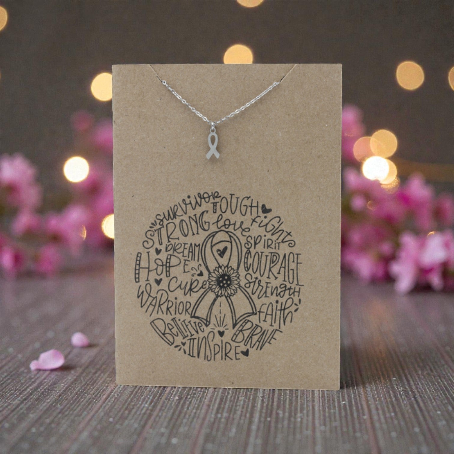 Ribbon Pendant & Chain - Card 471