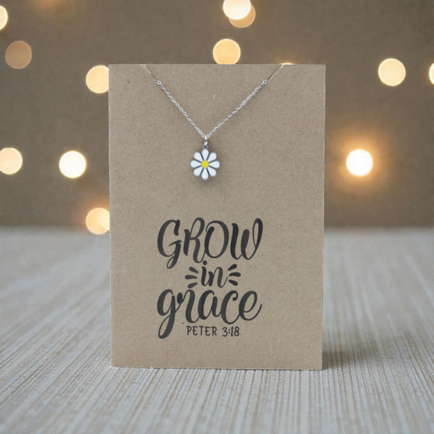 Daisy Enamel Pendant & Chain - Card 478