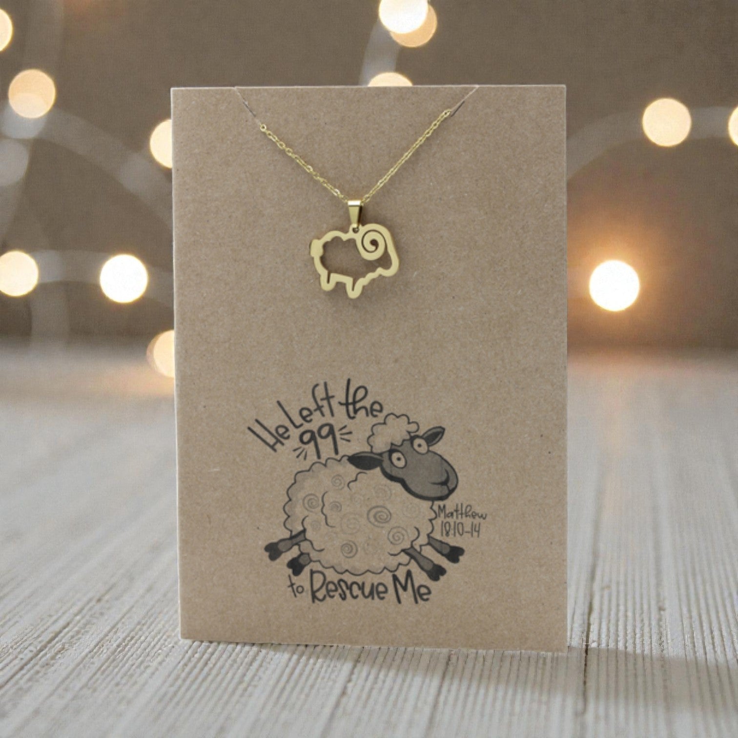Sheep Pendant & Chain - Card 501