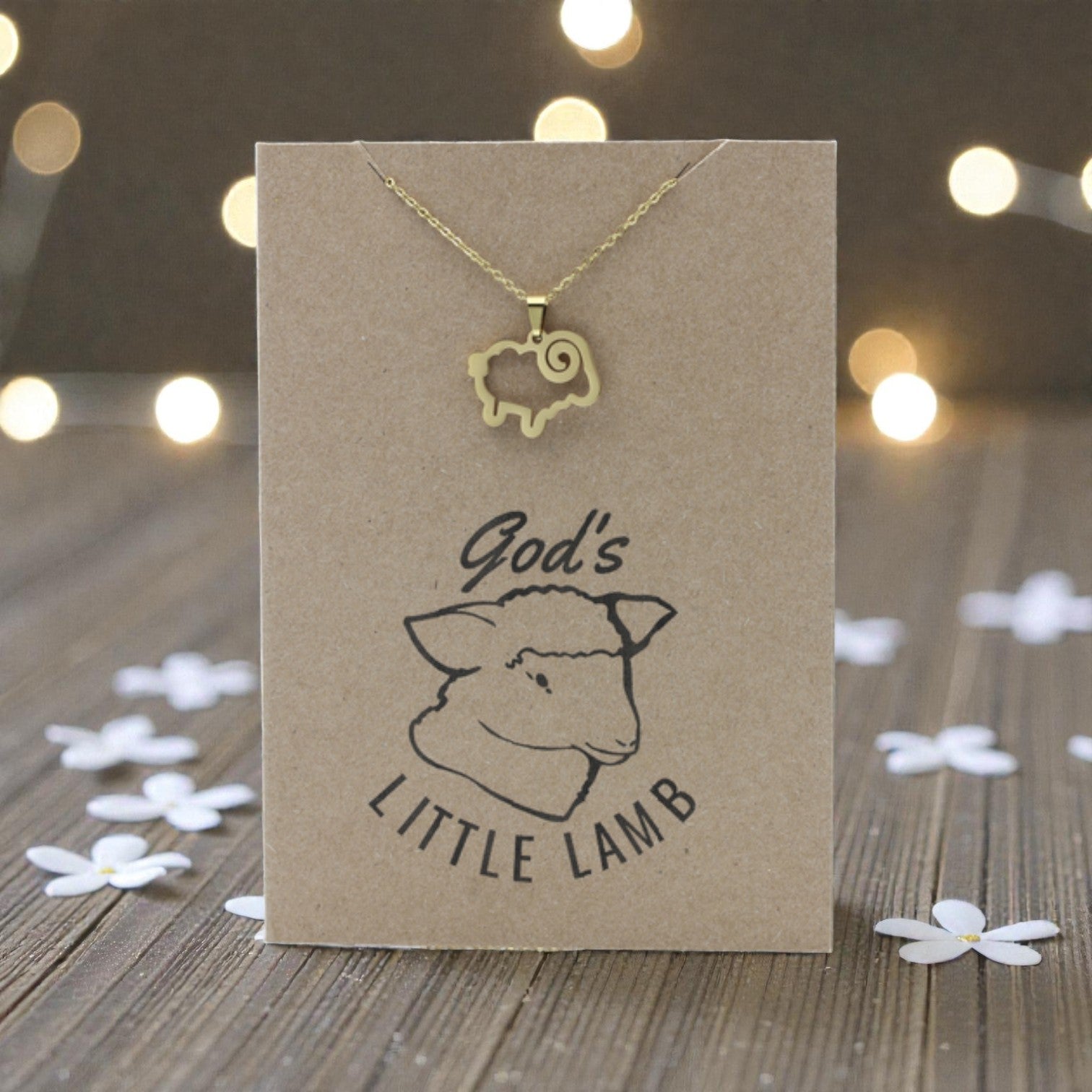 Sheep Pendant & Chain - Card 503