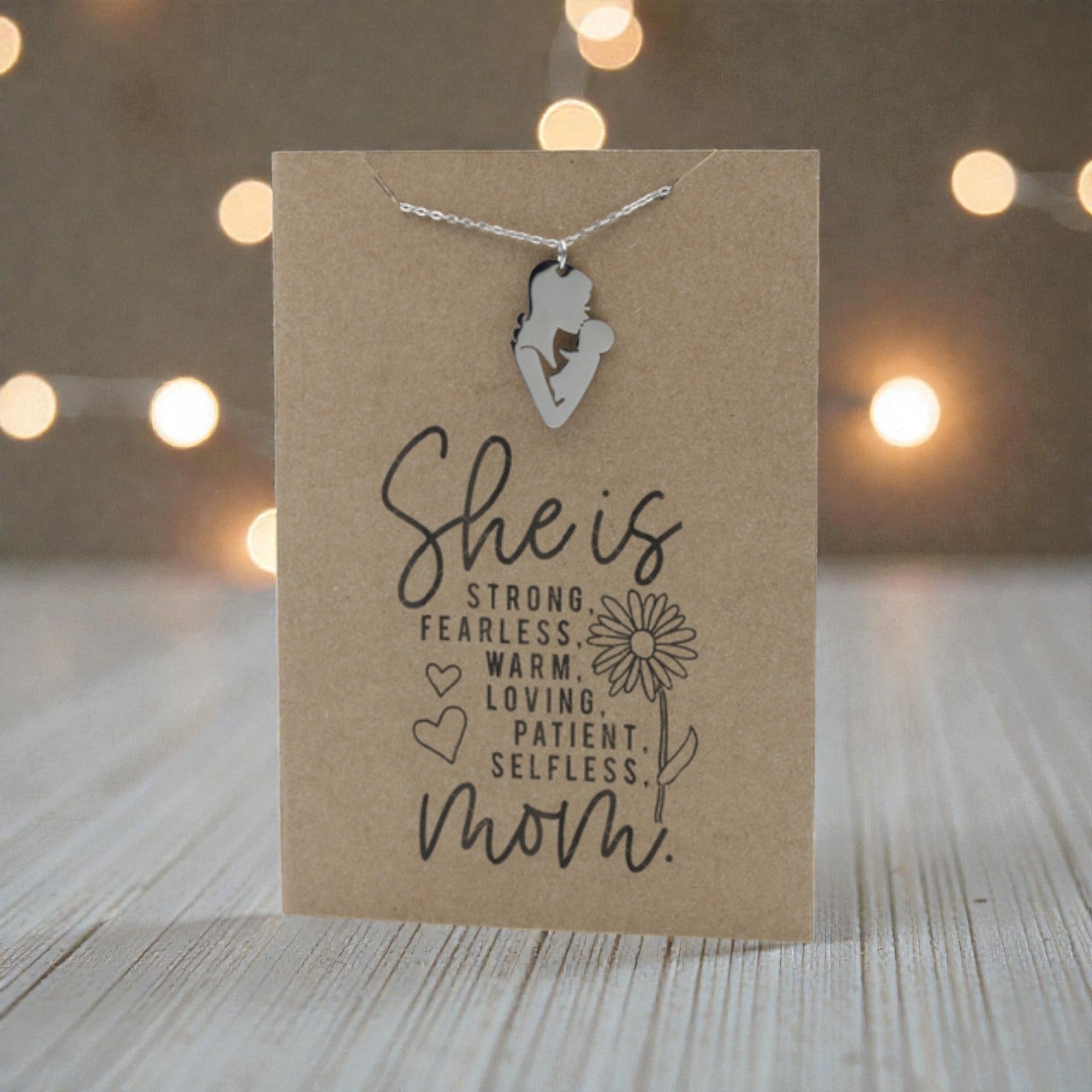 Mother Child Pendant & Chain - Card 504