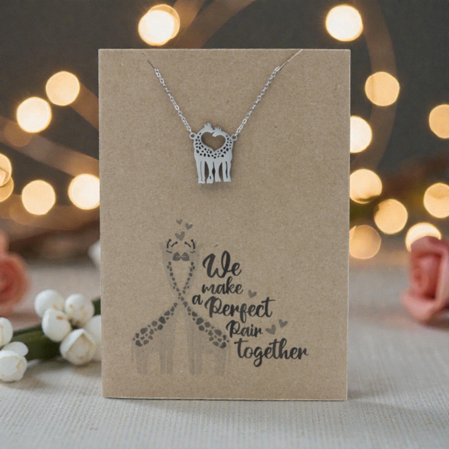 Giraffes Pendant & Chain - Card 510