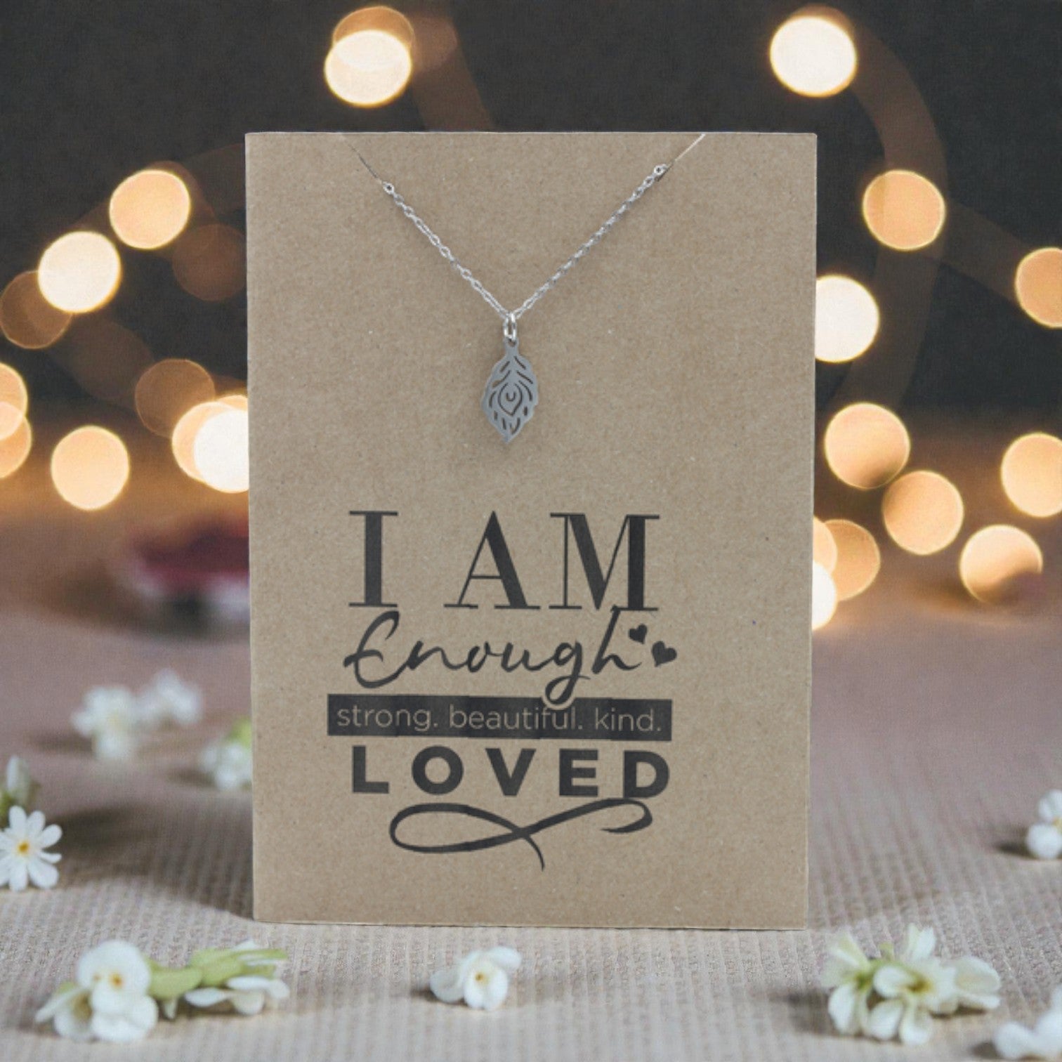 Peacock Feather Pendant & Chain - Card 516