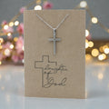 Cross Outline Pendant & Chain - Card 521