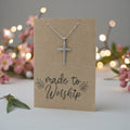 Cross Outline Pendant & Chain - Card 522