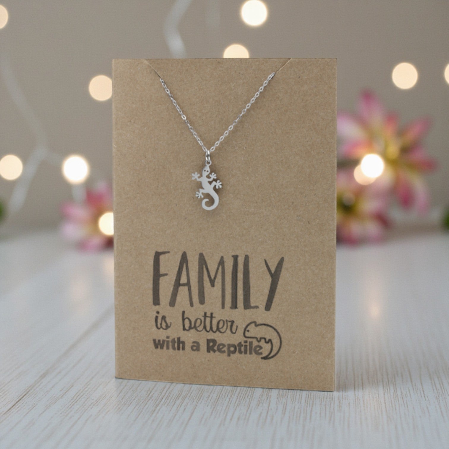 Lizard Pendant & Chain - Card 525