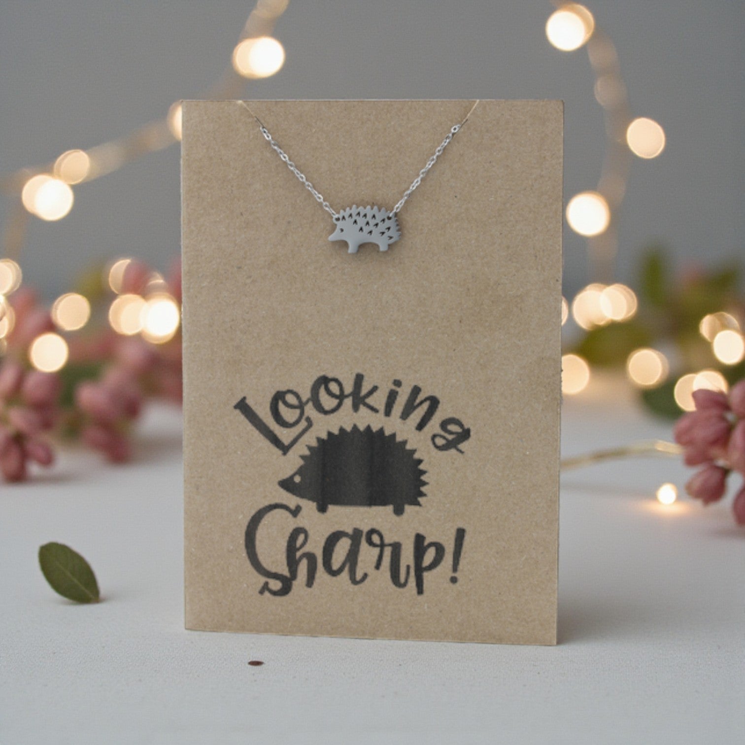 Hedgehog Pendant & Chain - Card 528