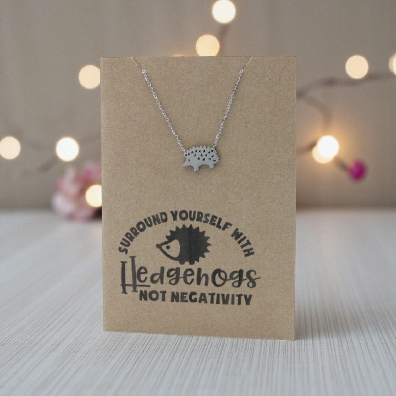 Hedgehog Pendant & Chain - Card 529