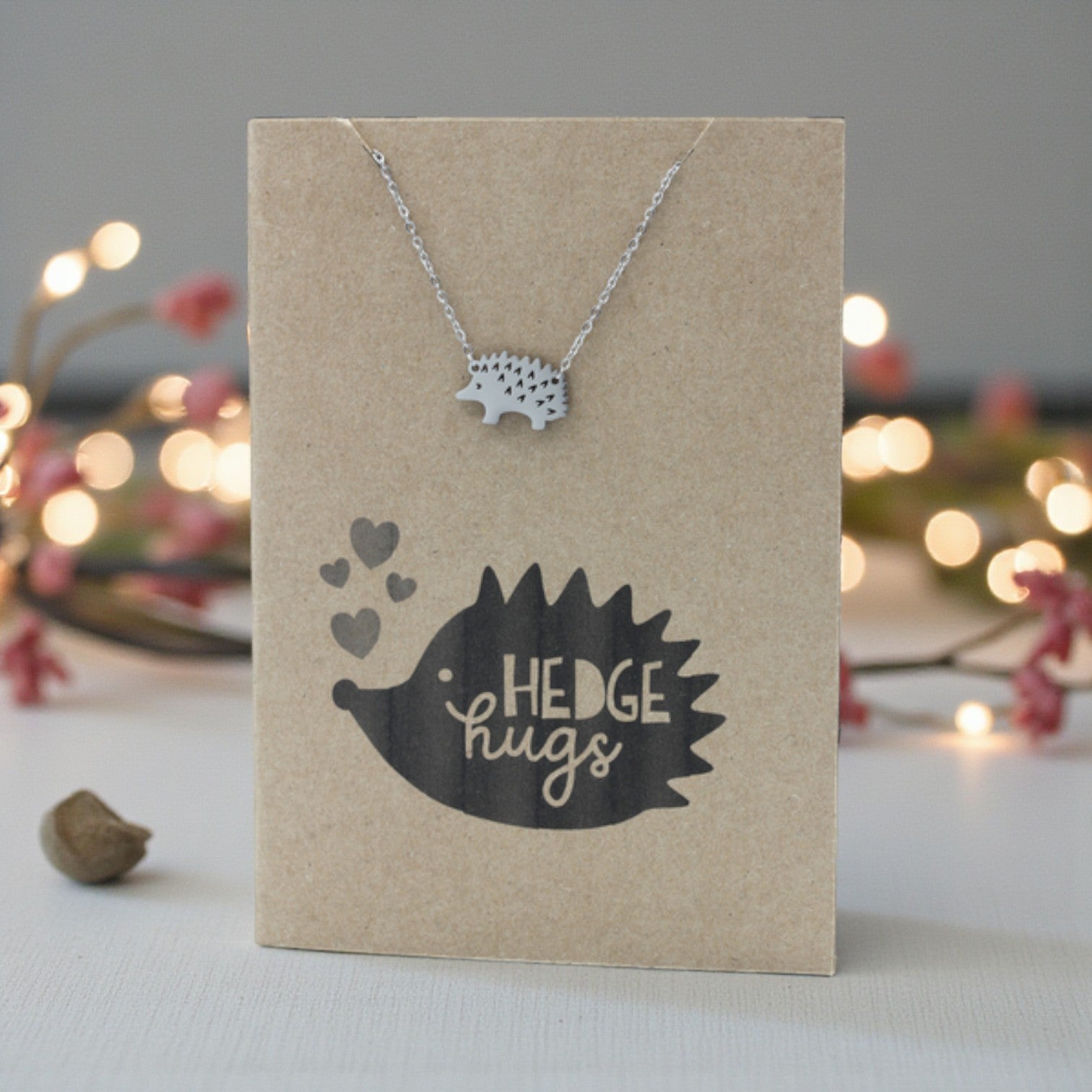 Hedgehog Pendant & Chain - Card 530