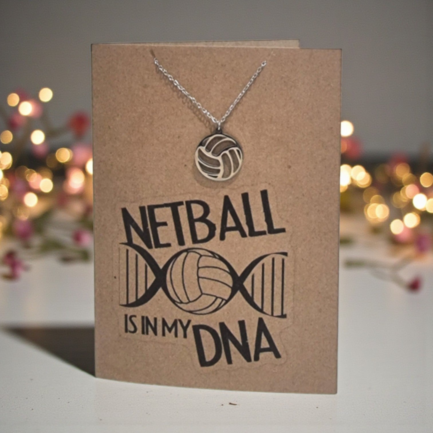 Netball Pendant and Chain - Card 534