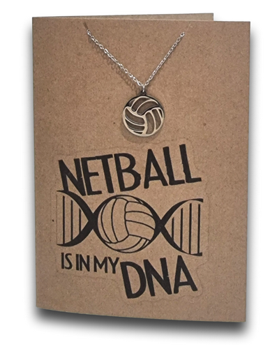 Netball Pendant and Chain - Card 534