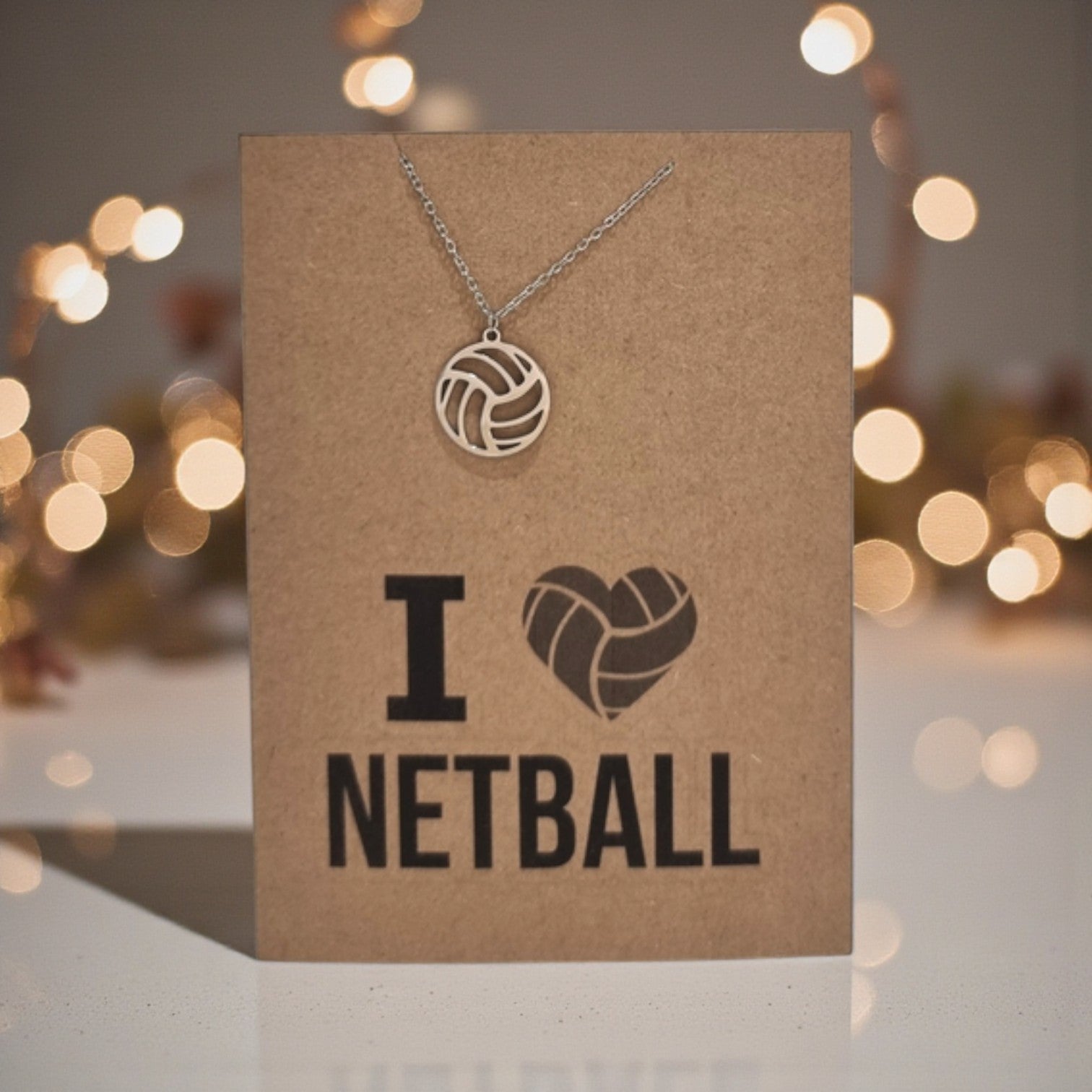Netball Pendant and Chain - Card 535