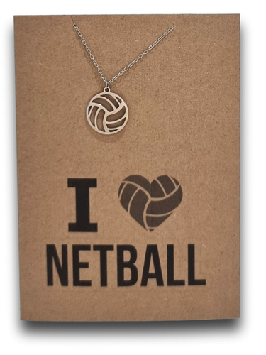 Netball Pendant and Chain - Card 535