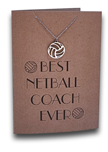 Netball Pendant and Chain - Card 536