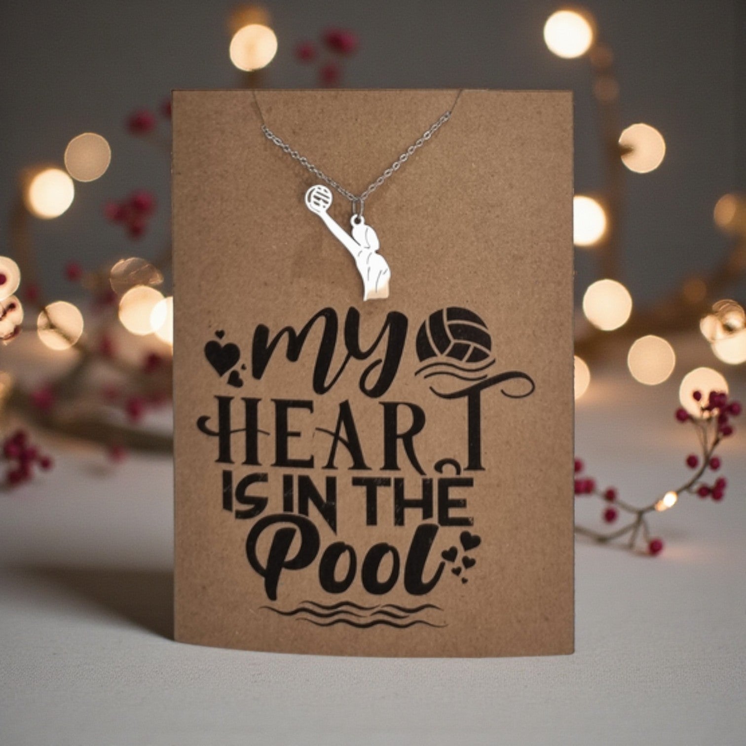 Waterpolo Pendant and Chain - Card 547