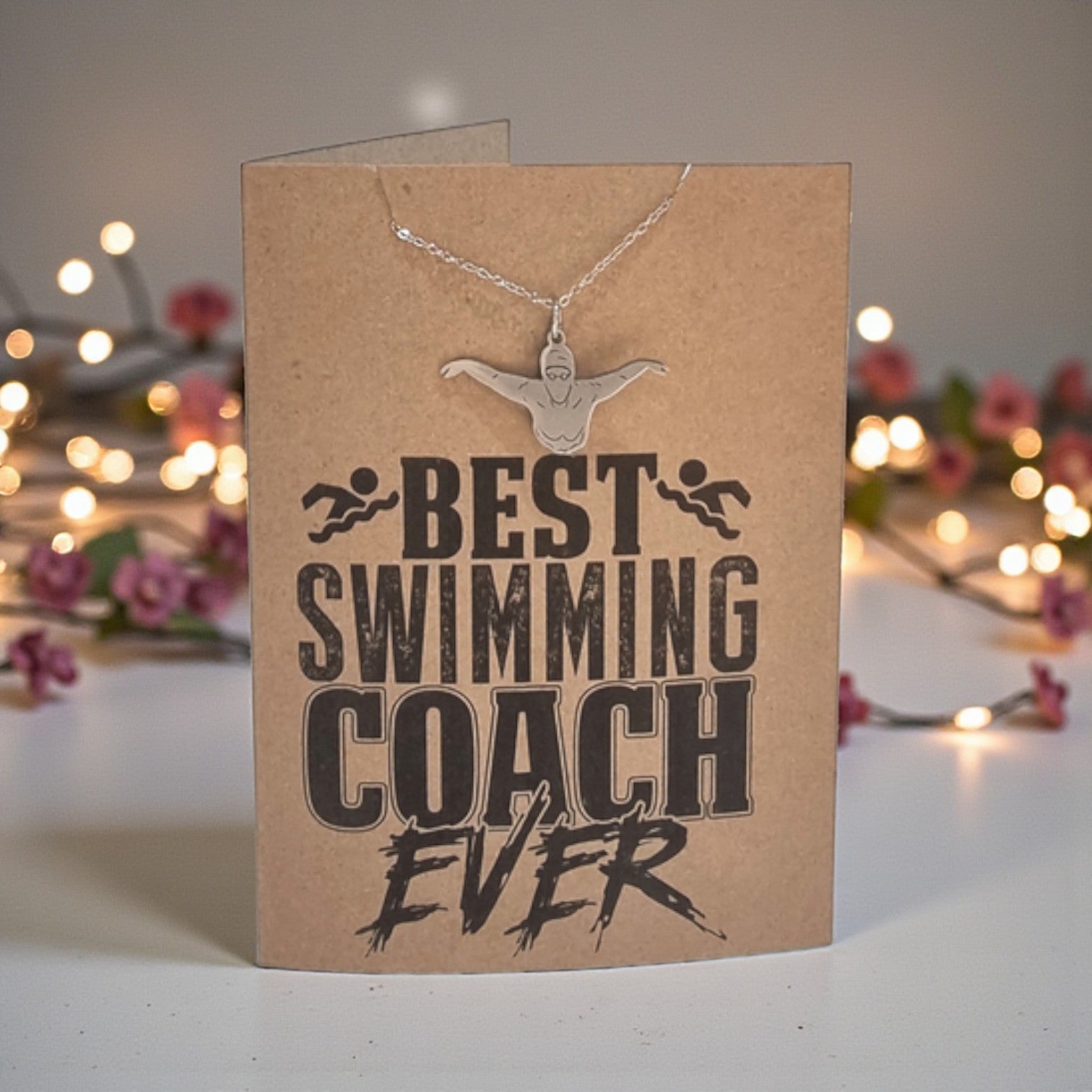 Swim Pendant and Chain - Card 552