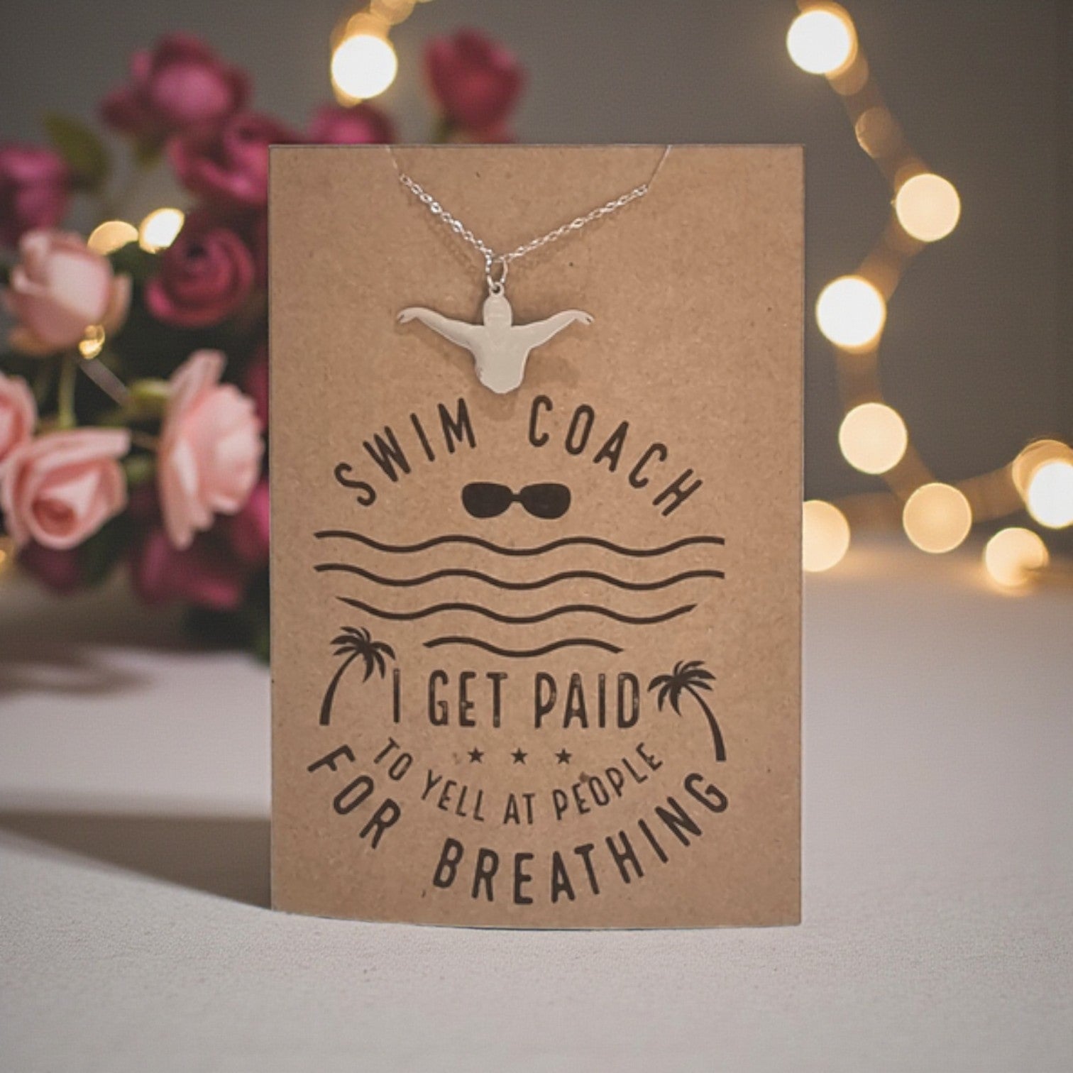 Swim Pendant and Chain - Card 553