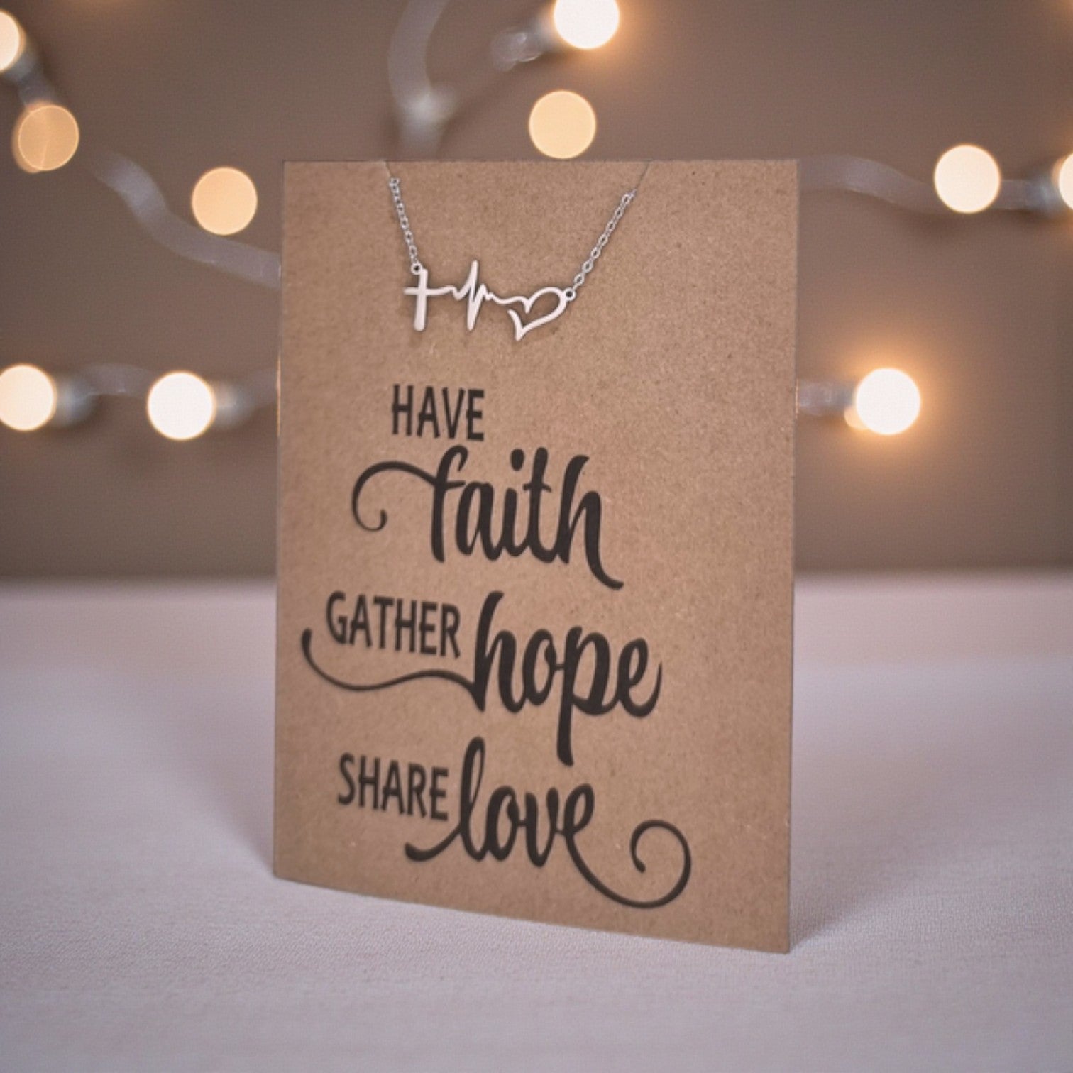 Faith Hope Love Pendant and Chain - Card 565
