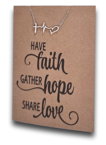 Faith Hope Love Pendant and Chain - Card 565