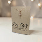 Rose Gold Cross Pendant & Chain - Card 69