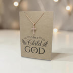 Rose Gold Cross Pendant & Chain - Card 71