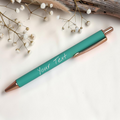 Personalized Powder Coated Pen - Turquoise*