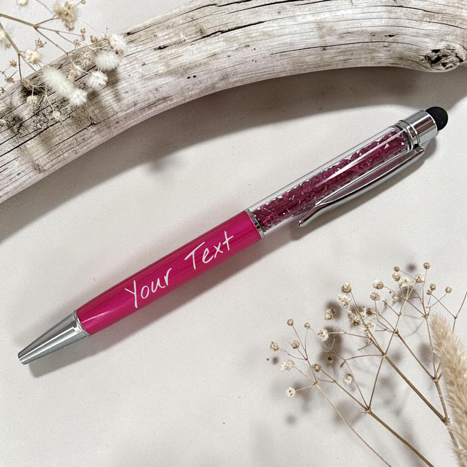 Personalized Crystal Stylus Pen - Dark Pink*