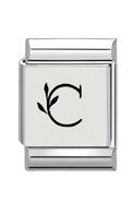 13mm Laser Italian Charm - Letter C