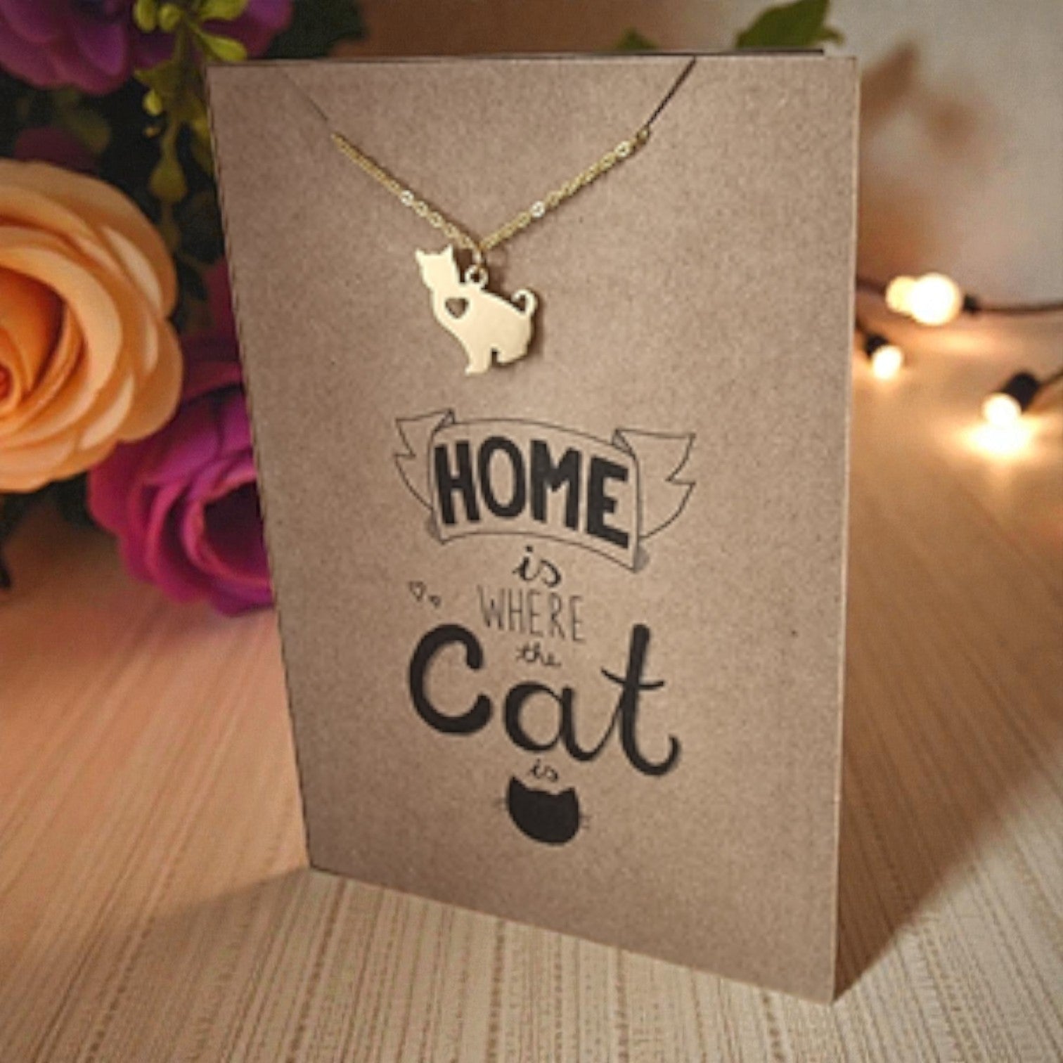 Cat Pendant & Chain - Card 370