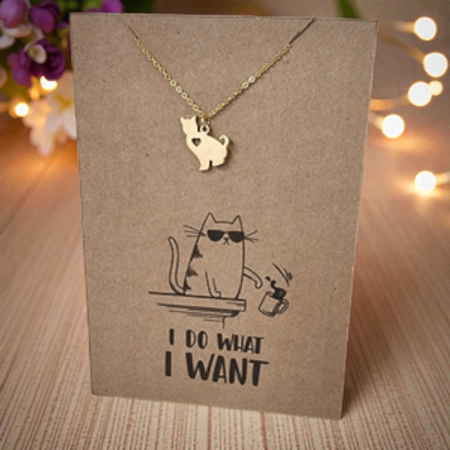 Cat Pendant & Chain - Card 371