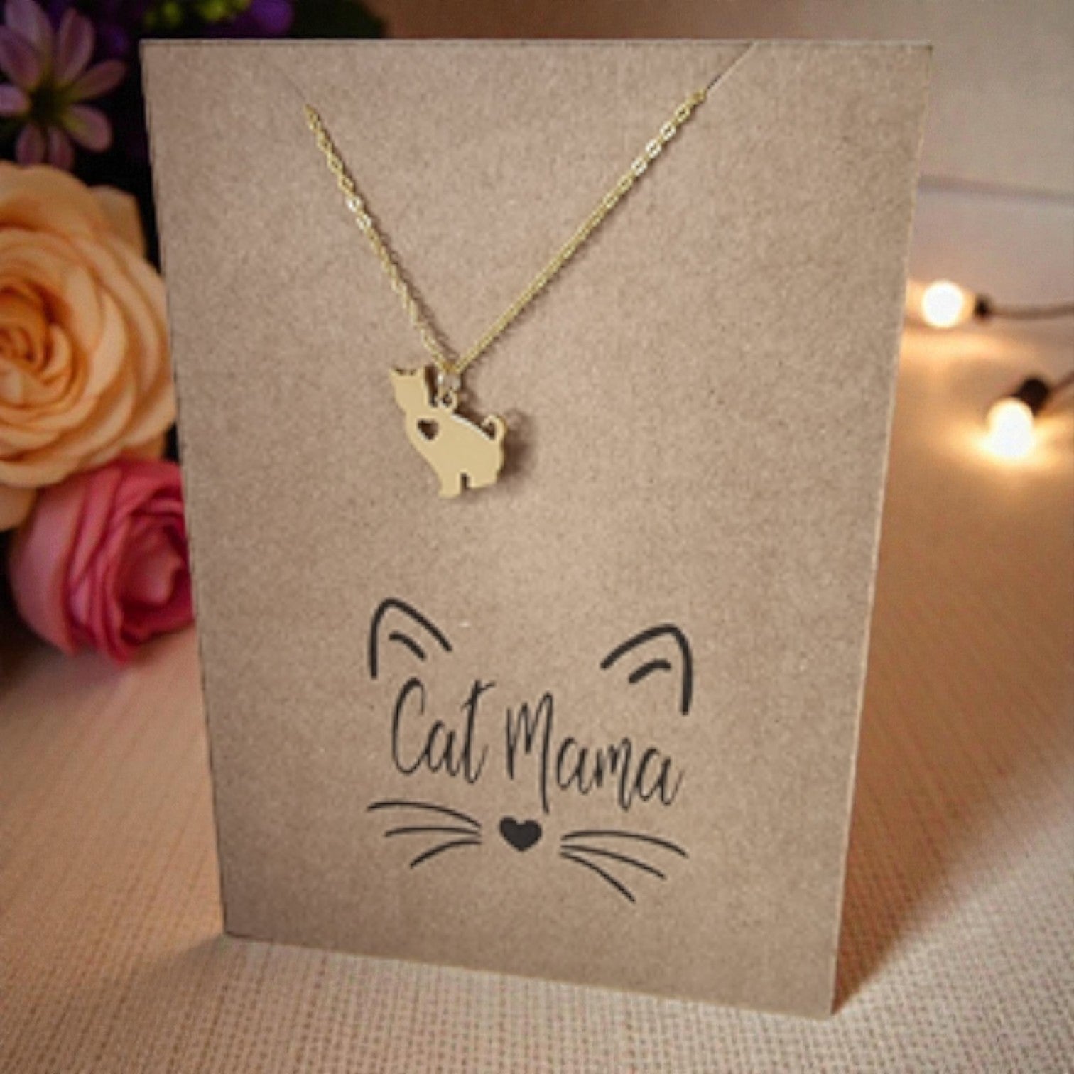 Cat Pendant & Chain - Card 374