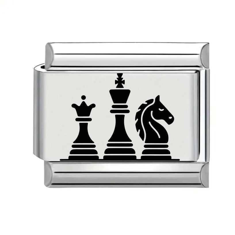 9mm Laser Engraved Charm - Chess