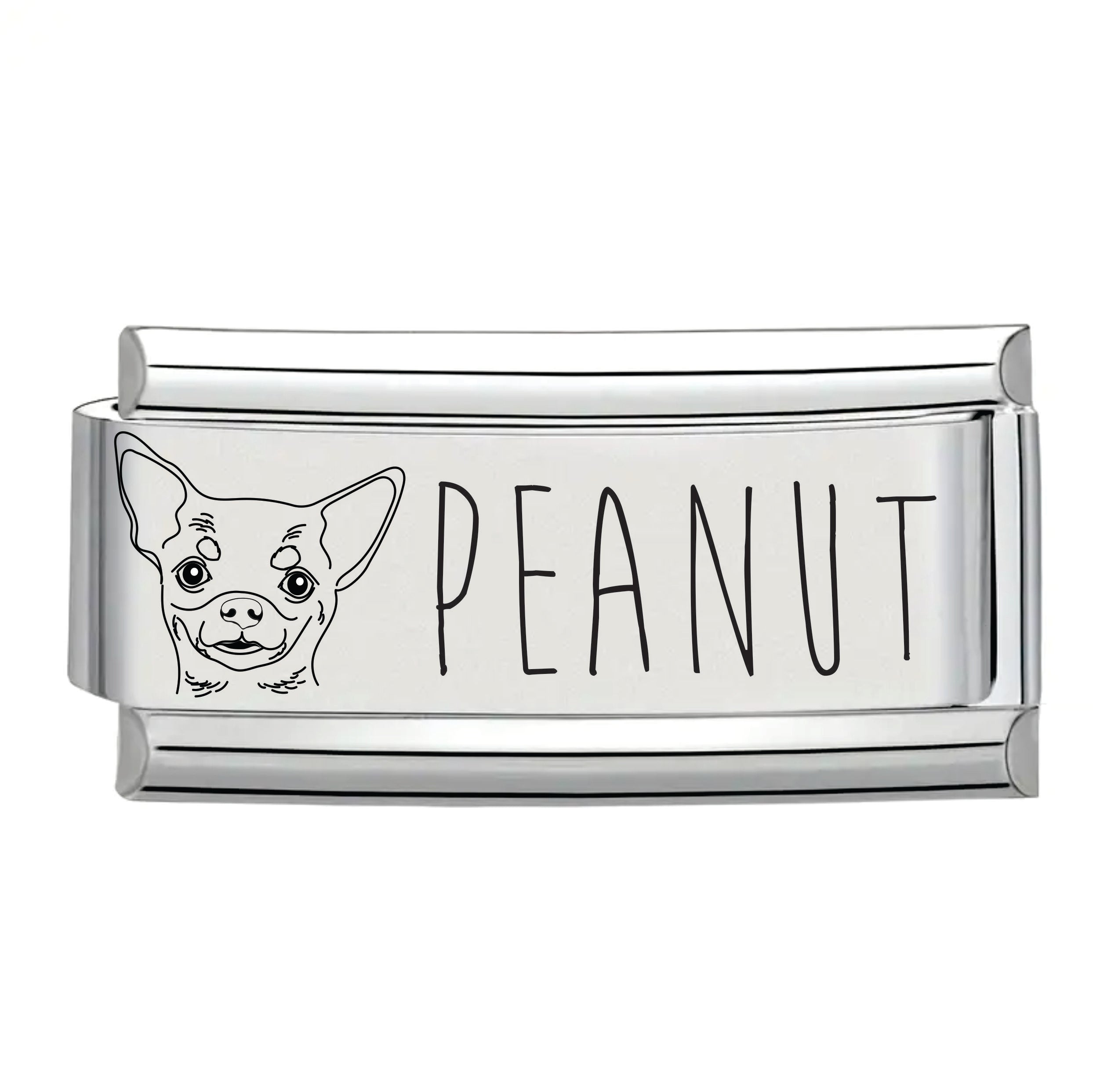 9mm Dog Engraved Personalized Superlink Italian charm
