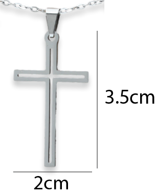 Cross Outline Pendant & Chain - Card 521