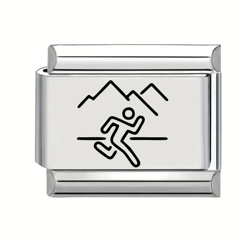 9mm Laser Engraved Charm - Cross Country