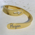 Adjustable Gold Plated Engraved Cross Ring
