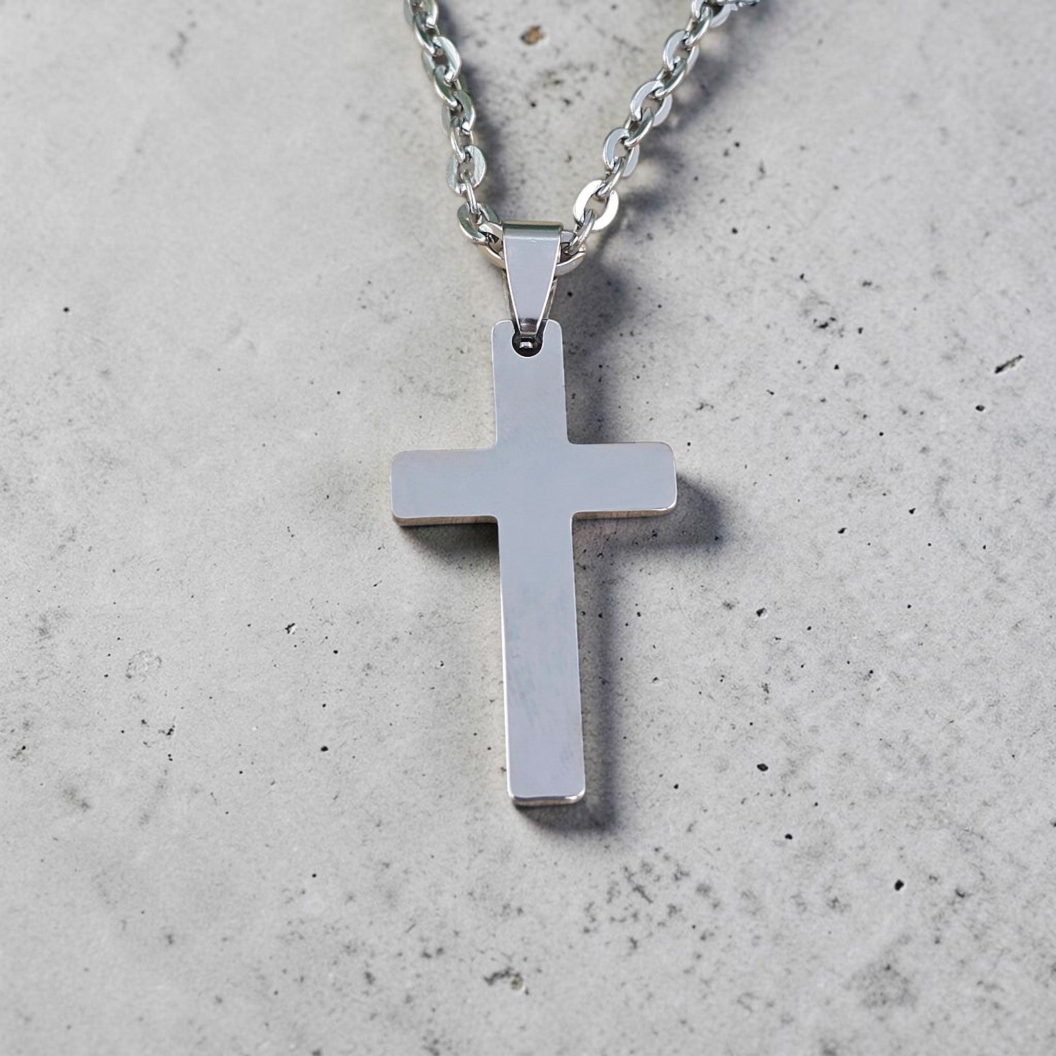 Personalized Wide Cross Pendant and Chain