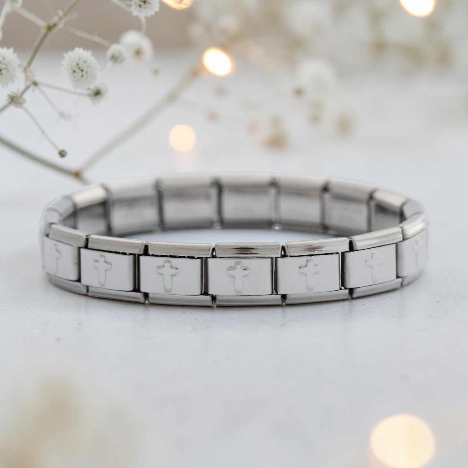 9mm Cross Italian Charm Starter Bracelet