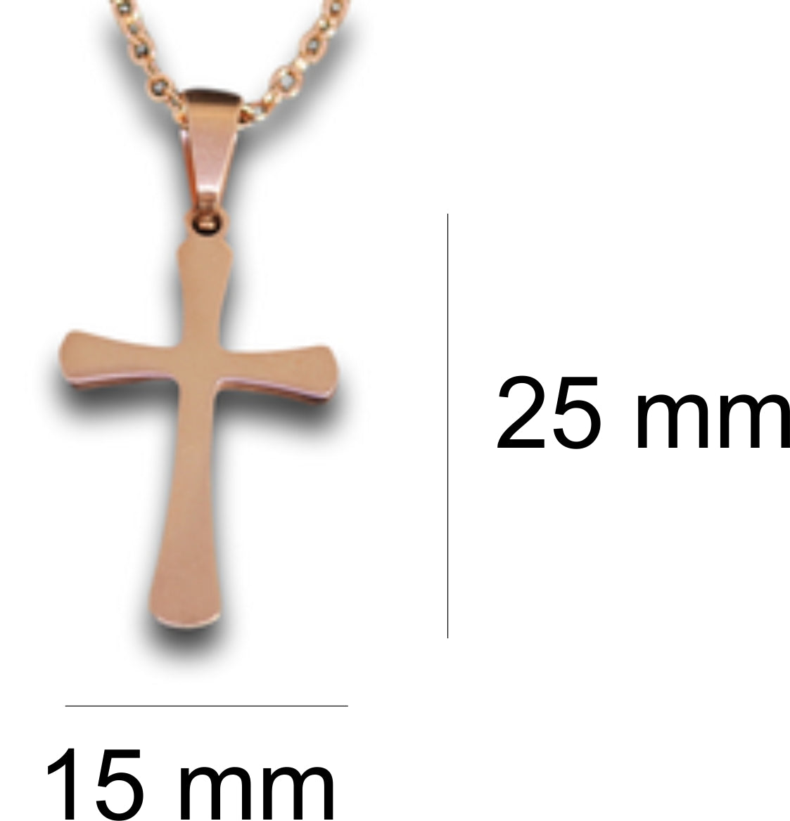 Rose Gold Cross Pendant & Chain - Card 68