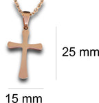 Rose Gold Cross Pendant & Chain - Card 71