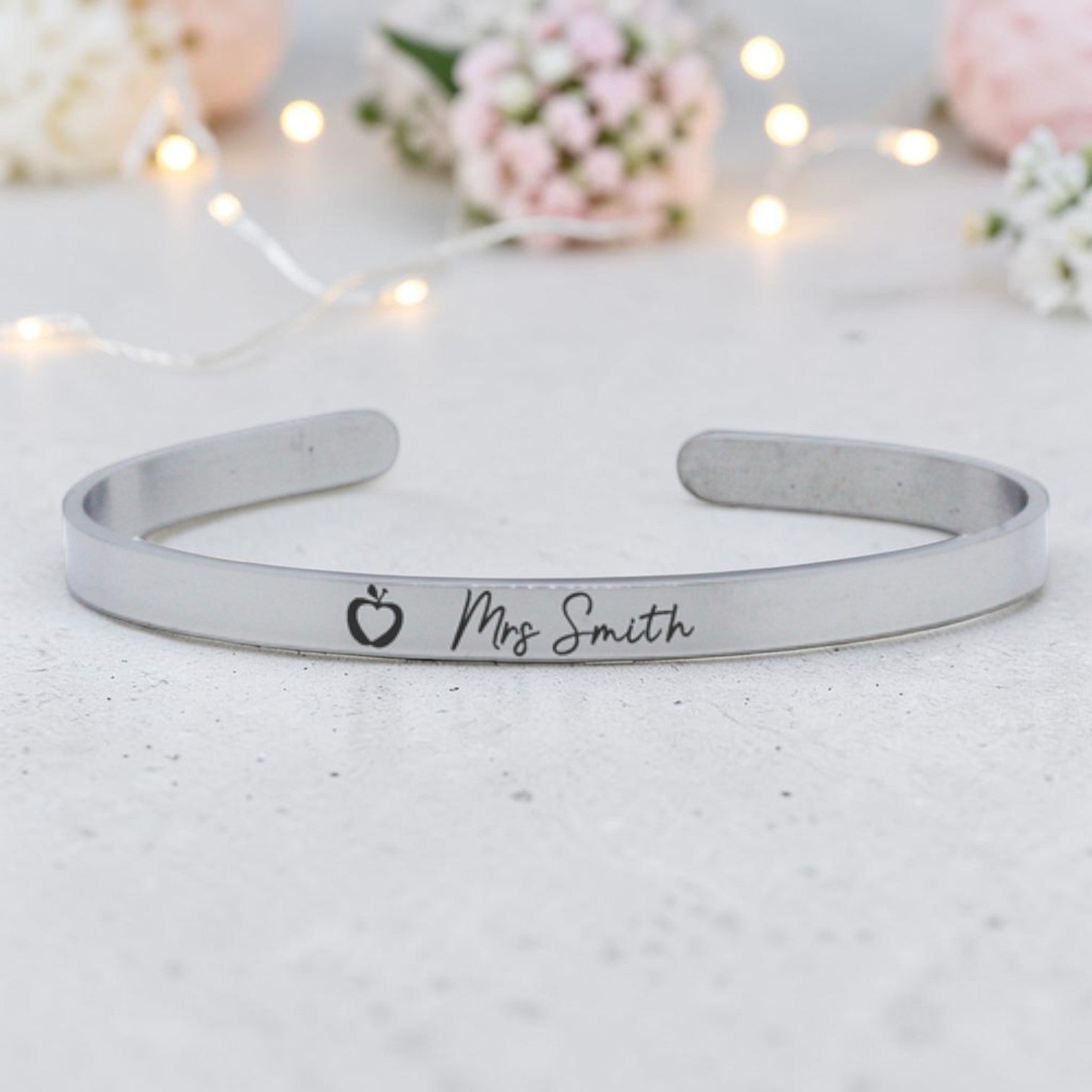 Custom Engraved 5mm Stainless Steel Teacher Bangle