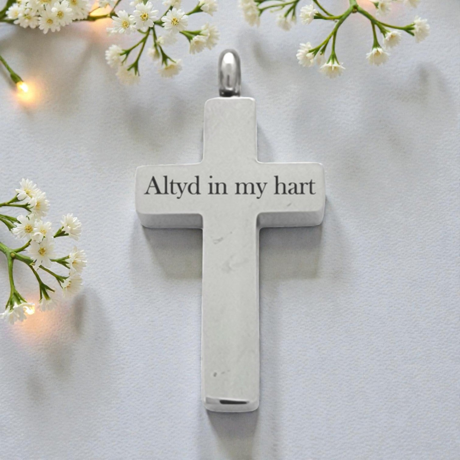 Custom Engraved Cremation Pendant - Cross