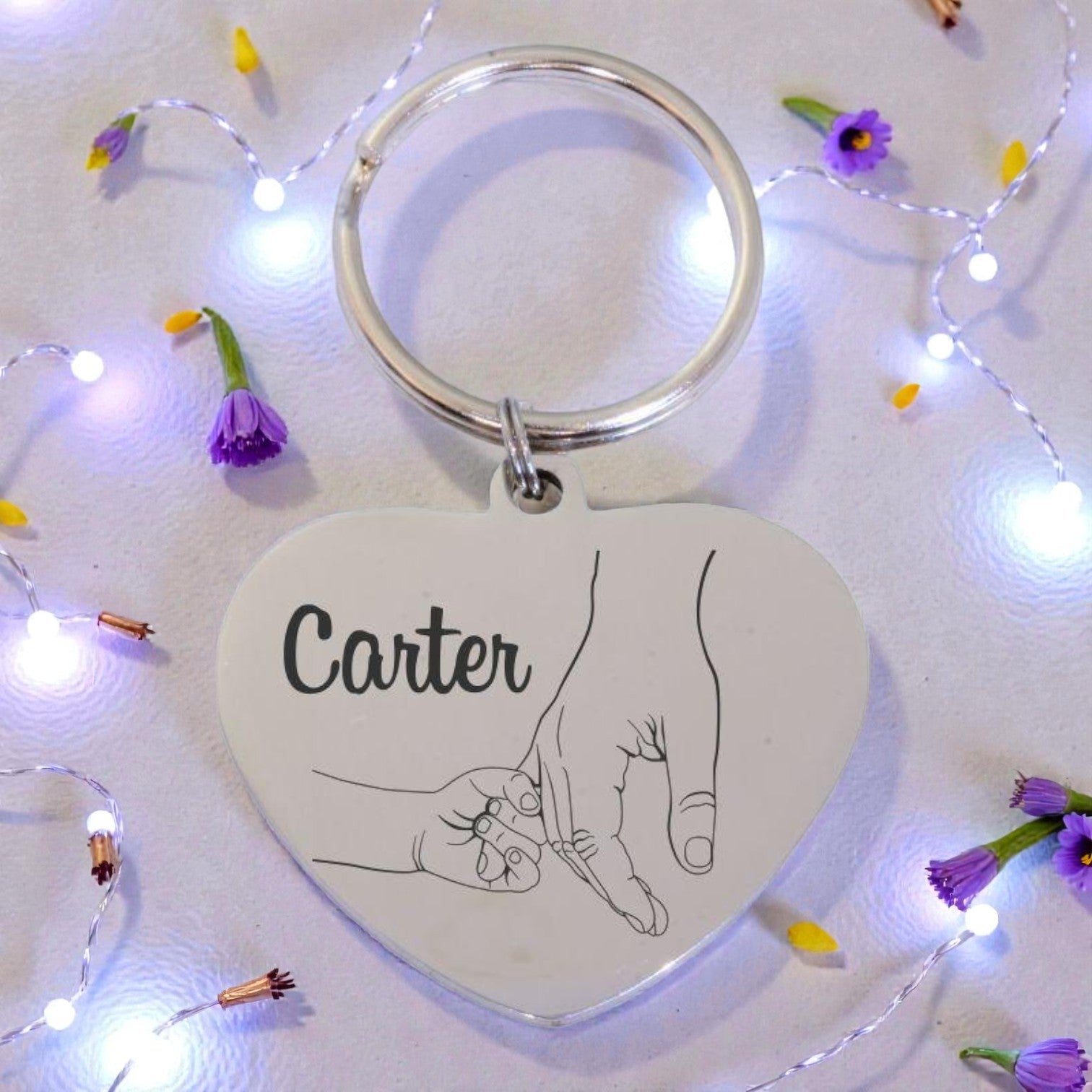 Custom Engraved Heart Keyring