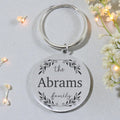 Custom Engraved Round Family Keyring