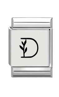 13mm Laser Italian Charm - Letter D